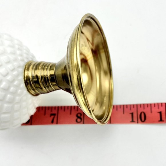 Set of 2 Mini Vintage Oil Lamps 8.5 x 3 9 x 3 Brass and White Milk Glass - Picture 10 of 11